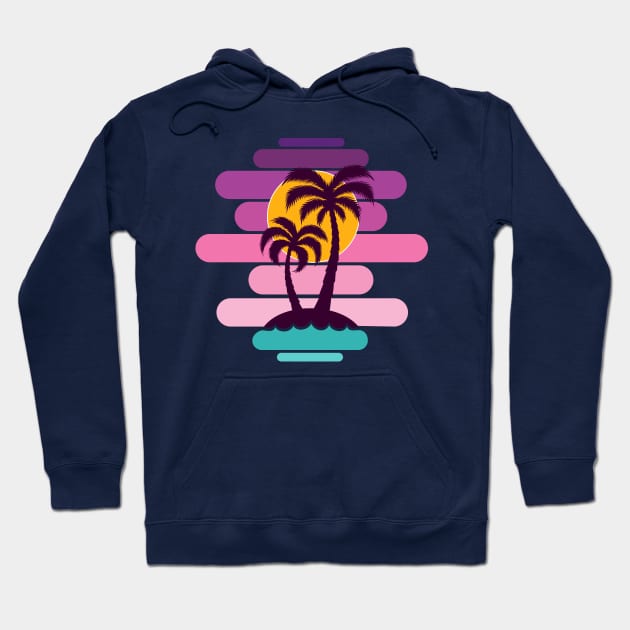 Palm trees at sunset Hoodie by Razym